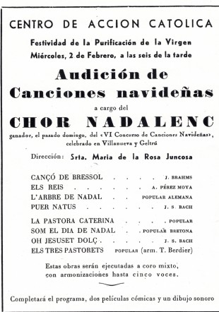 1949 Programa Concert Vilanova